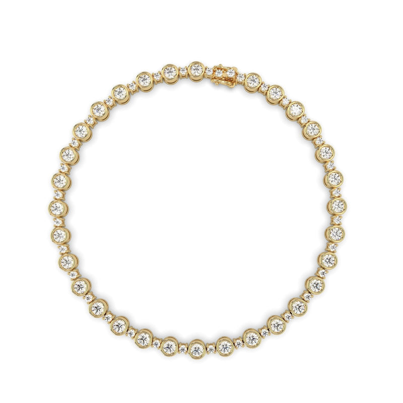 14K Natural Diamond Round Cut Tennis Bracelet