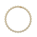 18K Solid Gold Natural Diamond Round Cut Tennis Bracelet - Alternate Angle | Riyanika Jewels