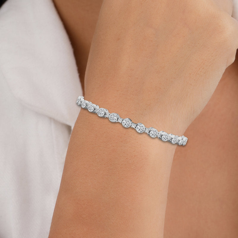 14K Lab Grown Diamond Round Cut Tennis Bracelet