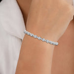 14K Natural Diamond Round Cut Tennis Bracelet