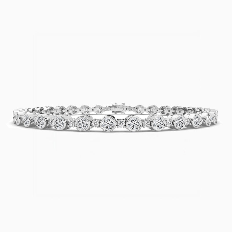 18K Solid Gold Lab Grown Diamond Round Cut Tennis Bracelet - View 9 | Riyanika Jewels