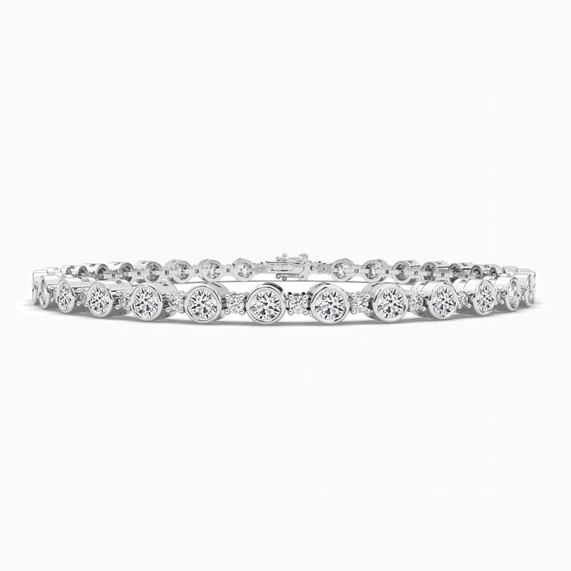 14K Natural Diamond Round Cut Tennis Bracelet