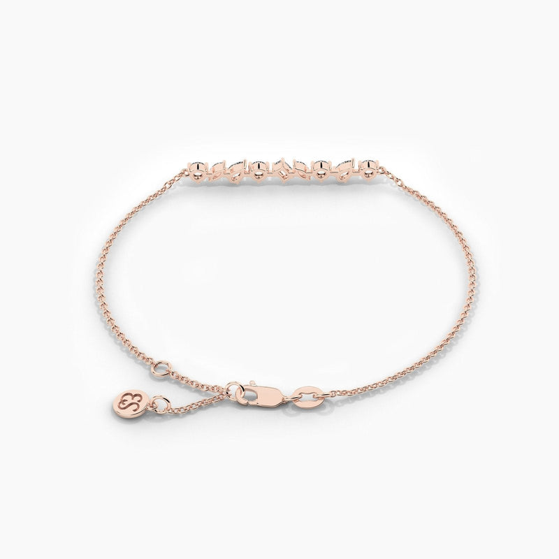 14K Solid Gold Multi-Shape Natural Diamond Bracelet
