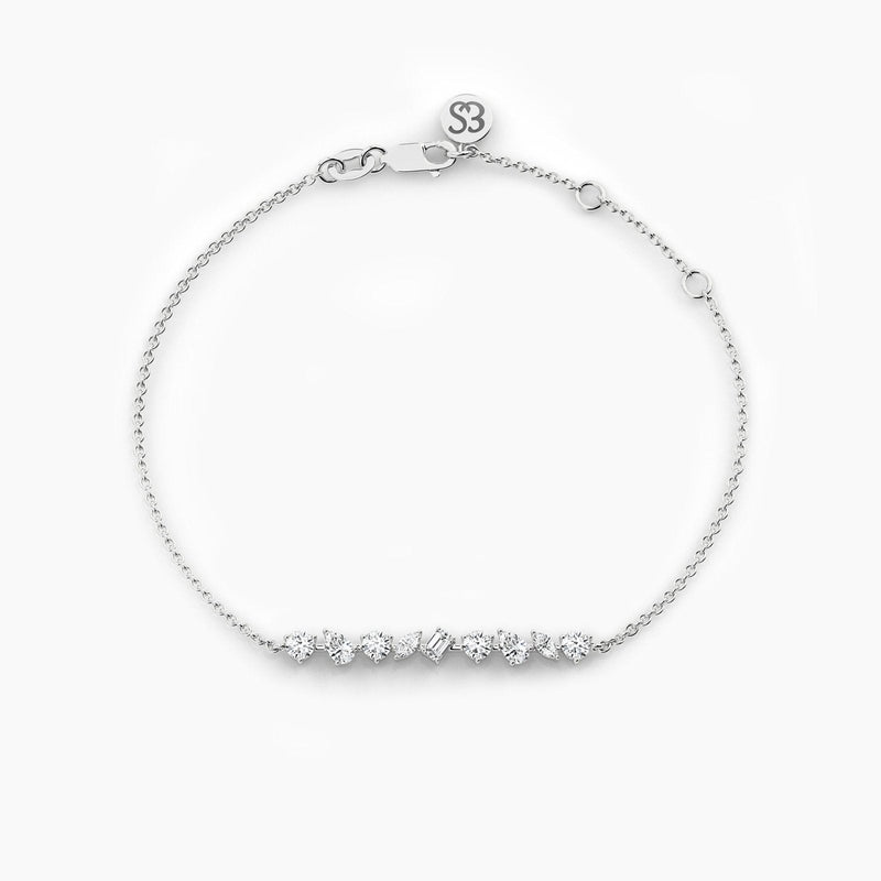 14K Solid Gold Multi-Shape Natural Diamond Bracelet
