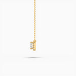 14K Lab Grown Diamond Emerald Cut Halo Necklace