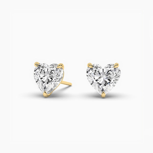 14K Natural Diamond Solitaire Stud Earrings