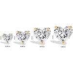 18K Solid Gold Lab Grown Diamond Heart Cut Solitaire Stud Earrings – Perfect Gift for Her - View 8