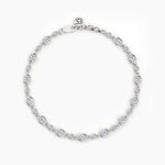 18K Solid Gold Natural Diamond Oval Cut Tennis Bracelet – Delicate Layering Piece for - Alternate Angle | Riyanika Jewels