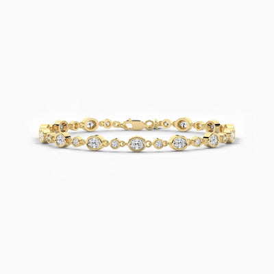 14K Lab Grown Diamond Oval Cut Tennis Bracelet