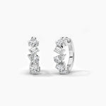 14K Solid Gold Natural Diamond Multi-Shape Huggie Earrings