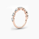 14K Natural Diamond Oval Cut Eternity Wedding Band