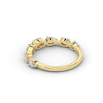 14K Natural Diamond Oval Cut Eternity Wedding Band