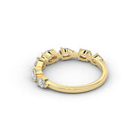 18K Solid Gold Lab Grown Diamond Oval & Pear Cut Wedding Band – Stackable Anniversary Ring for - Close Up | Riyanika Jewels