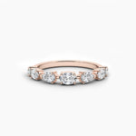 14K Natural Diamond Oval Cut Eternity Wedding Band