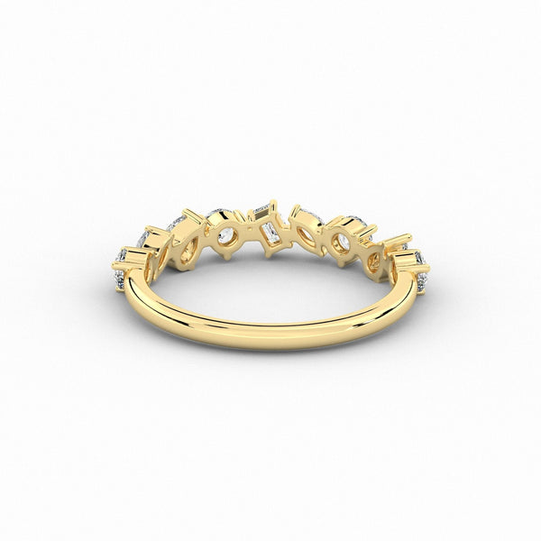14K Lab Grown Diamond Cluster Half Eternity Band