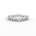 14K Lab Grown Diamond Cluster Half Eternity Band