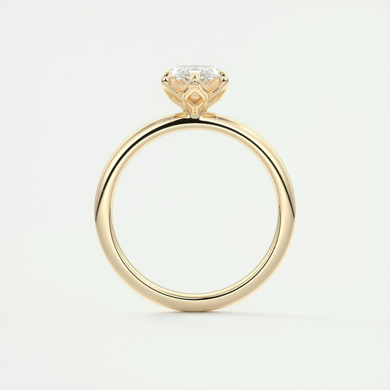 18K Solid Gold 1.50 CT Lab Grown Diamond Marquise Cut Prong Set Engagement Ring - View 7
