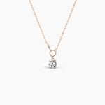 14K 1ct Natural Diamond Round Cut Solitaire Necklace