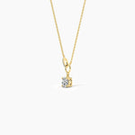 14K 1ct Lab Grown Diamond Round Cut Solitaire Necklace