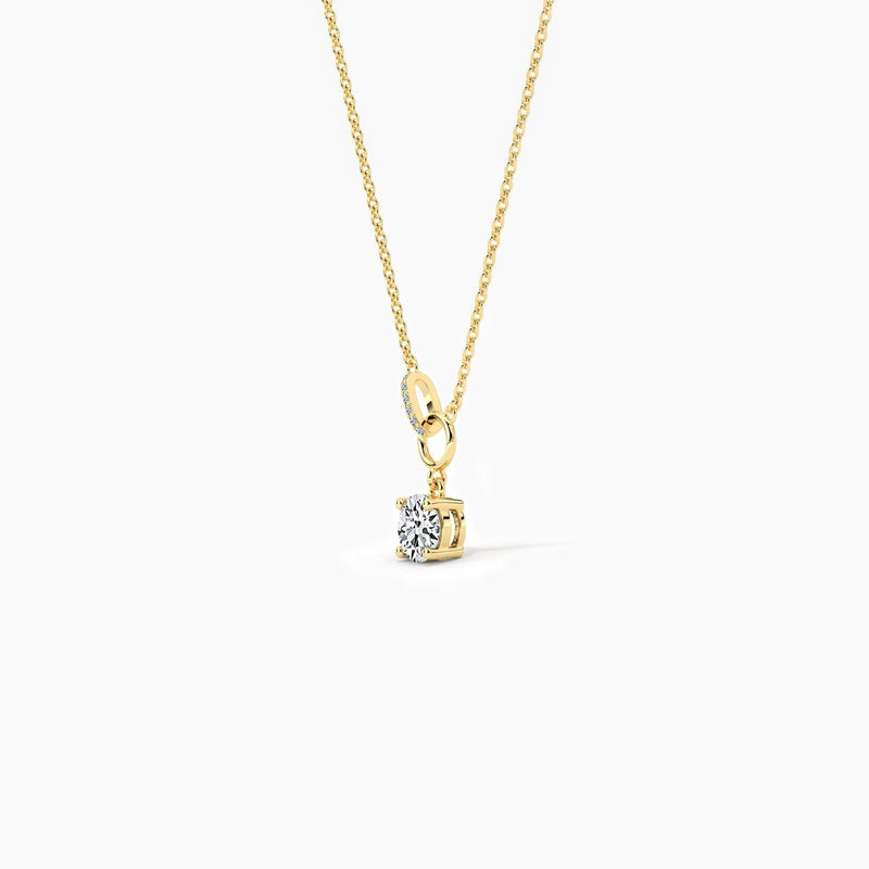 14K 1ct Natural Diamond Round Cut Solitaire Necklace