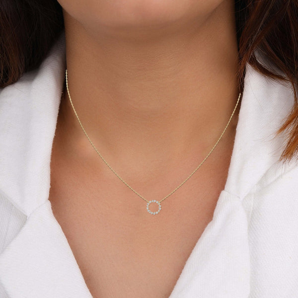 14K Natural Diamond Cluster Pendant