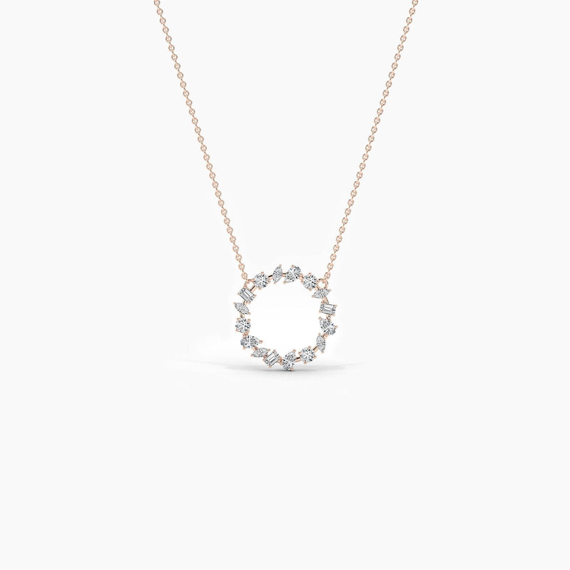 14K Natural Diamond Cluster Pendant