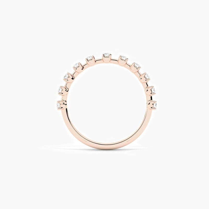 18k Solid Gold Round Natural Diamond Ring For Anniversary Gift - Alternate Angle | Riyanika Jewels