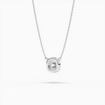 14K Natural Diamond Halo Necklace