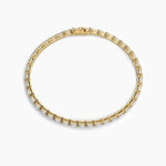 14K Natural Diamond Emerald Cut Tennis Bracelet