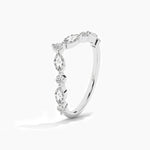 14K Solid Gold Lab Grown Diamond Curved Wedding Band – Matching Stackable Promise Ring for Women