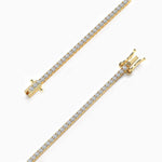 14K Solid Gold Natural Diamond Dainty Tennis Bracelet – 2.00mm Stackable Design for Women