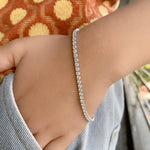 18K Solid Gold Natural Diamond Dainty Tennis Bracelet – 2.00mm Stackable Design for Women - View 7