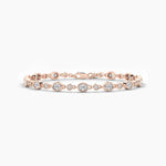 14K Natural Diamond Oval Cut Tennis Bracelet
