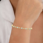 18K Solid Gold Lab Grown Diamond Oval Cut Tennis Bracelet | Delicate Layering Piece for Women - View 7 | Riyanika Jewels