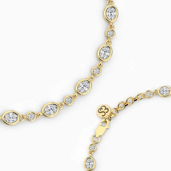 14K Lab Grown Diamond Oval Cut Tennis Bracelet