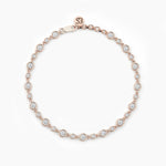 18K Solid Gold Lab Grown Diamond Round Cut Tennis Bracelet – Delicate Stacking Wedding Gift - Close Up | Riyanika Jewels