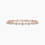 14K Natural Diamond Round Cut Tennis Bracelet