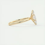 14K 1.5ct Natural Diamond Marquise Cut Solitaire Engagement Ring
