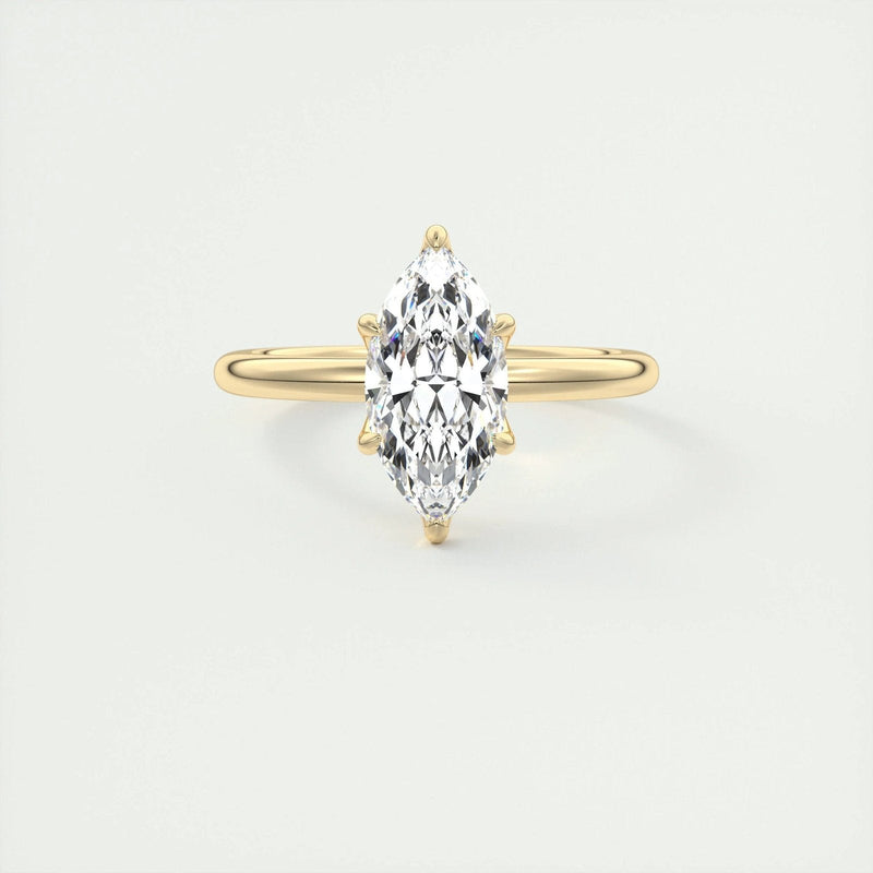 14K 1.5ct Natural Diamond Marquise Cut Solitaire Engagement Ring