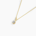 14K 1ct Natural Diamond Round Cut Solitaire Necklace
