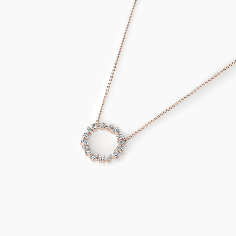 14K Natural Diamond Cluster Pendant