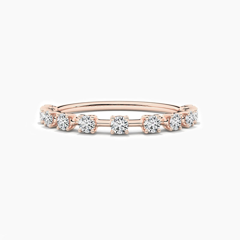 18k Solid Gold Round Natural Diamond Ring For Anniversary Gift - View 7 | Riyanika Jewels