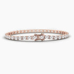 18K Solid Gold Natural Diamond Emerald Cut Tennis Bracelet – Elegant Bridal Jewelry for Women - View 6 | Riyanika Jewels