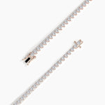 18K Solid Gold Natural Diamond Heart Cut Tennis Bracelet – Perfect Wedding or Christmas Gift - Side View | Riyanika Jewels