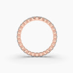 18K Solid Gold Lab Grown Diamond Floating Eternity Band – Sparkling Single Prong Wedding Ring - Close Up | Riyanika Jewels