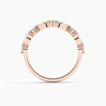 18K Solid Gold Natural Diamond Curved Wedding Band – Matching Stackable Promise Ring for Women - View 6 | Riyanika Jewels