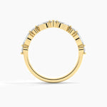 18K Solid Gold Natural Diamond Curved Wedding Band – Matching Stackable Promise Ring for Women - Close Up | Riyanika Jewels