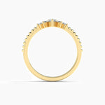 18K Solid Gold Five Stone Stackable Band for Anniversary
