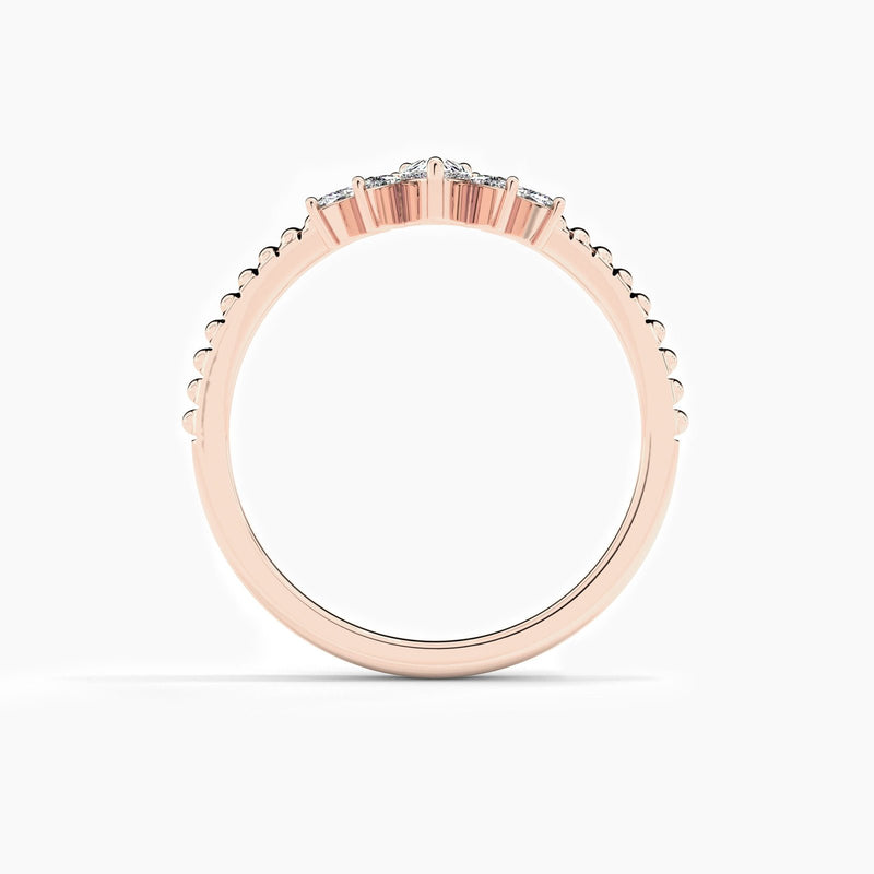 18k Solid Gold Five Stone Stackable Band for Anniversary - View 7 | Riyanika Jewels