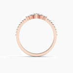 18K Solid Gold Five Stone Stackable Band for Anniversary